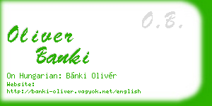 oliver banki business card